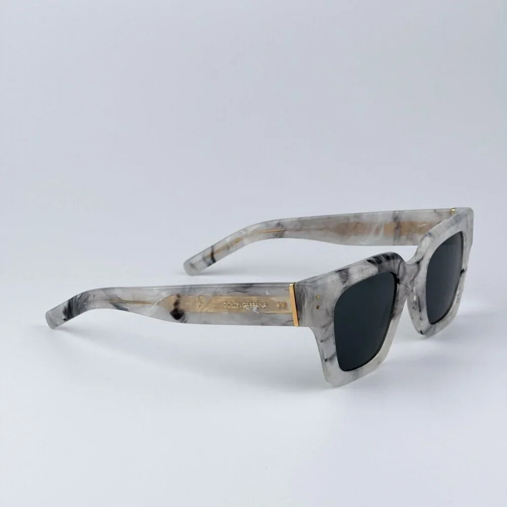 D&G DG4413 342887 BRAND NEW Sunglasses Grey Marble Grey Square Unisex